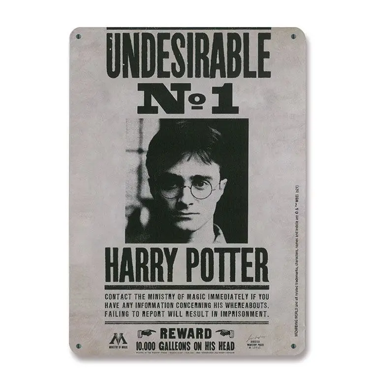 Harry Potter Tin Sign Undesirable No. 1 15 x 21 cm product photo