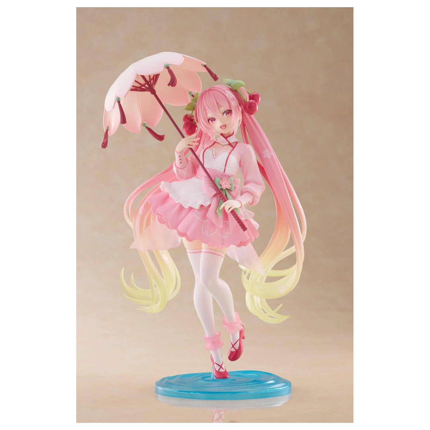 Hatsune Miku AMP PVC Statue Newley Written Sakura Miku Sakura Dress Ver. 21 cm product photo
