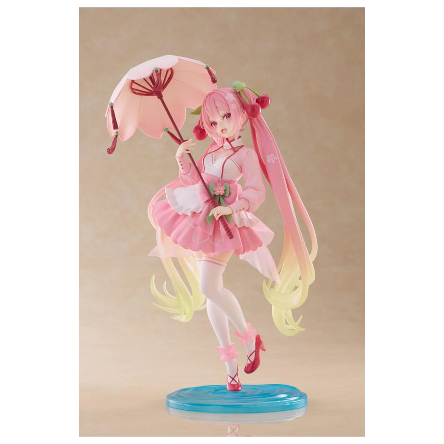 Hatsune Miku AMP PVC Statue Newley Written Sakura Miku Sakura Dress Ver. 21 cm product photo