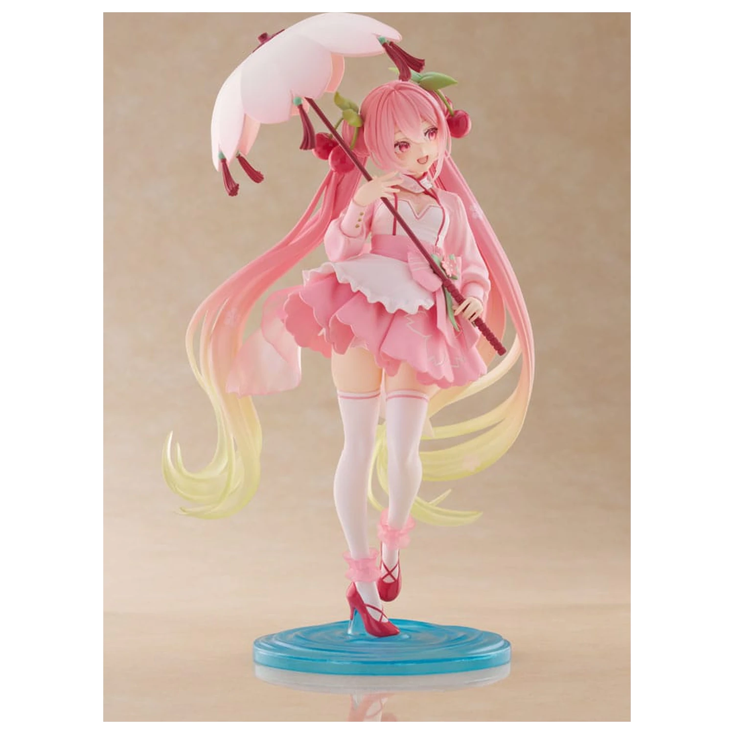 Hatsune Miku AMP PVC Statue Newley Written Sakura Miku Sakura Dress Ver. 21 cm product photo