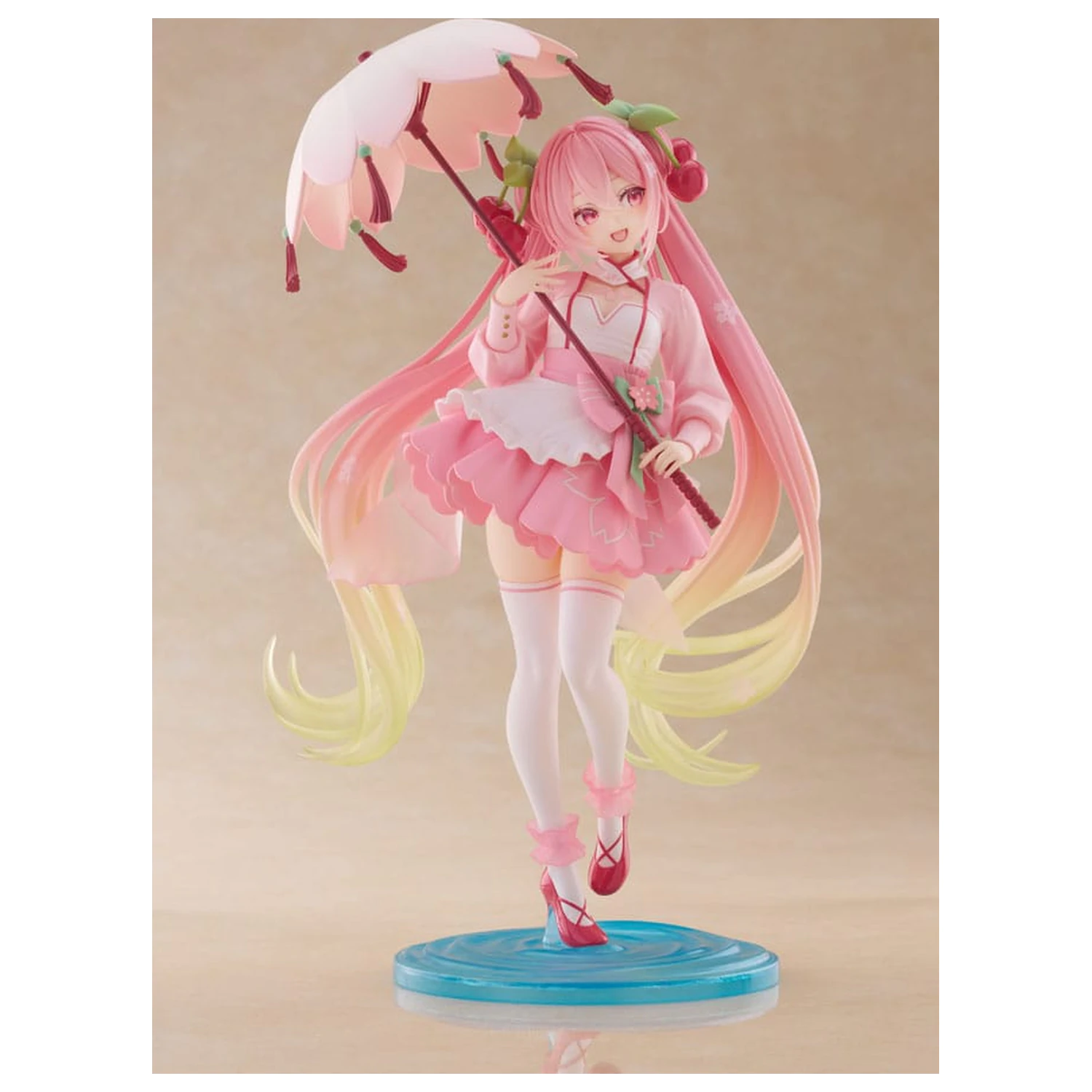 Hatsune Miku AMP PVC Statue Newley Written Sakura Miku Sakura Dress Ver. 21 cm product photo