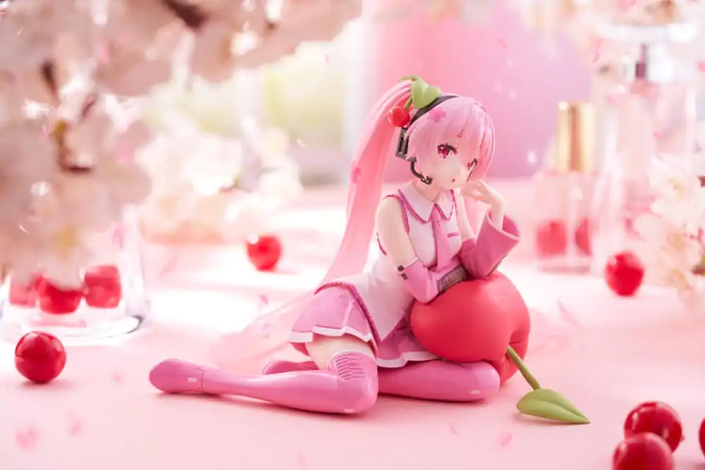 Hatsune Miku PVC Statue Desktop Cute Figure Sakura Miku Cherry Cushion Ver. 13 cm termékfotó