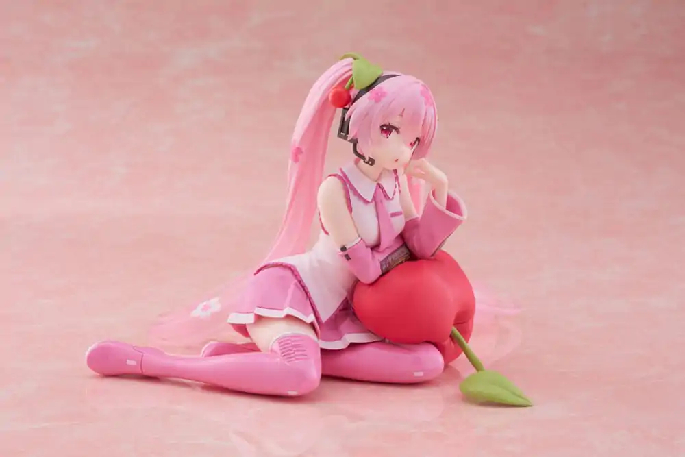 Hatsune Miku PVC Statue Desktop Cute Figure Sakura Miku Cherry Cushion Ver. 13 cm termékfotó