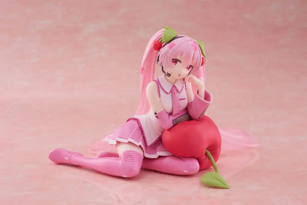 Hatsune Miku PVC Statue Desktop Cute Figure Sakura Miku Cherry Cushion Ver. 13 cm termékfotó