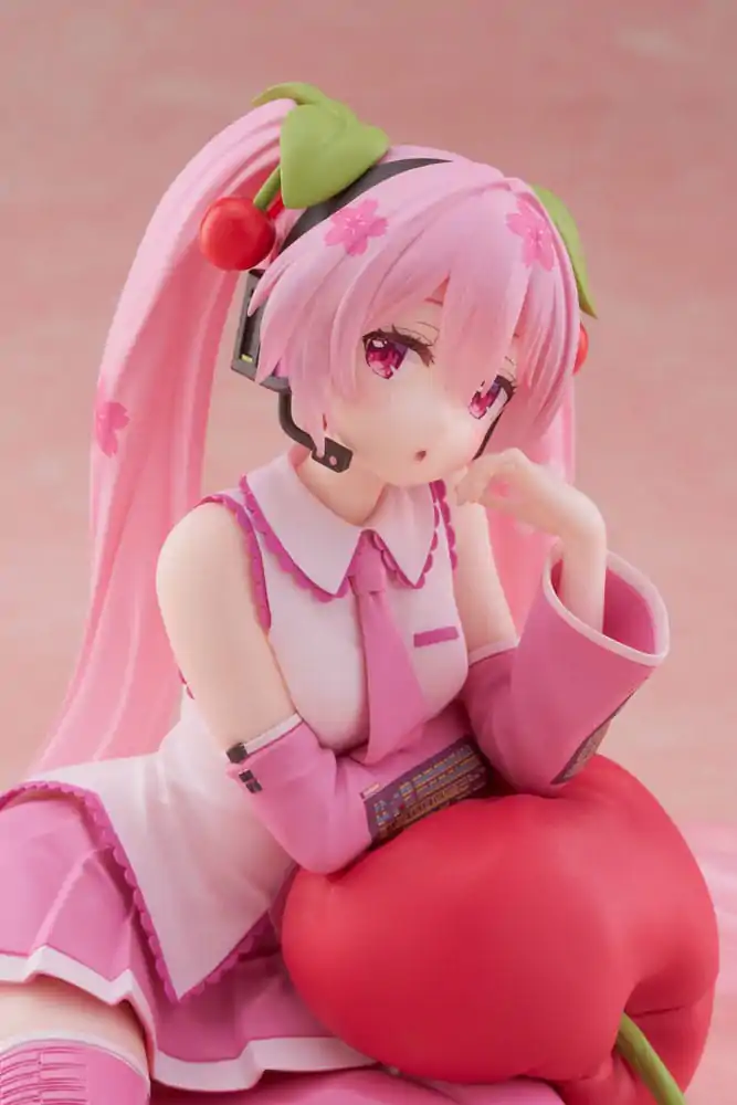 Hatsune Miku PVC Statue Desktop Cute Figure Sakura Miku Cherry Cushion Ver. 13 cm termékfotó