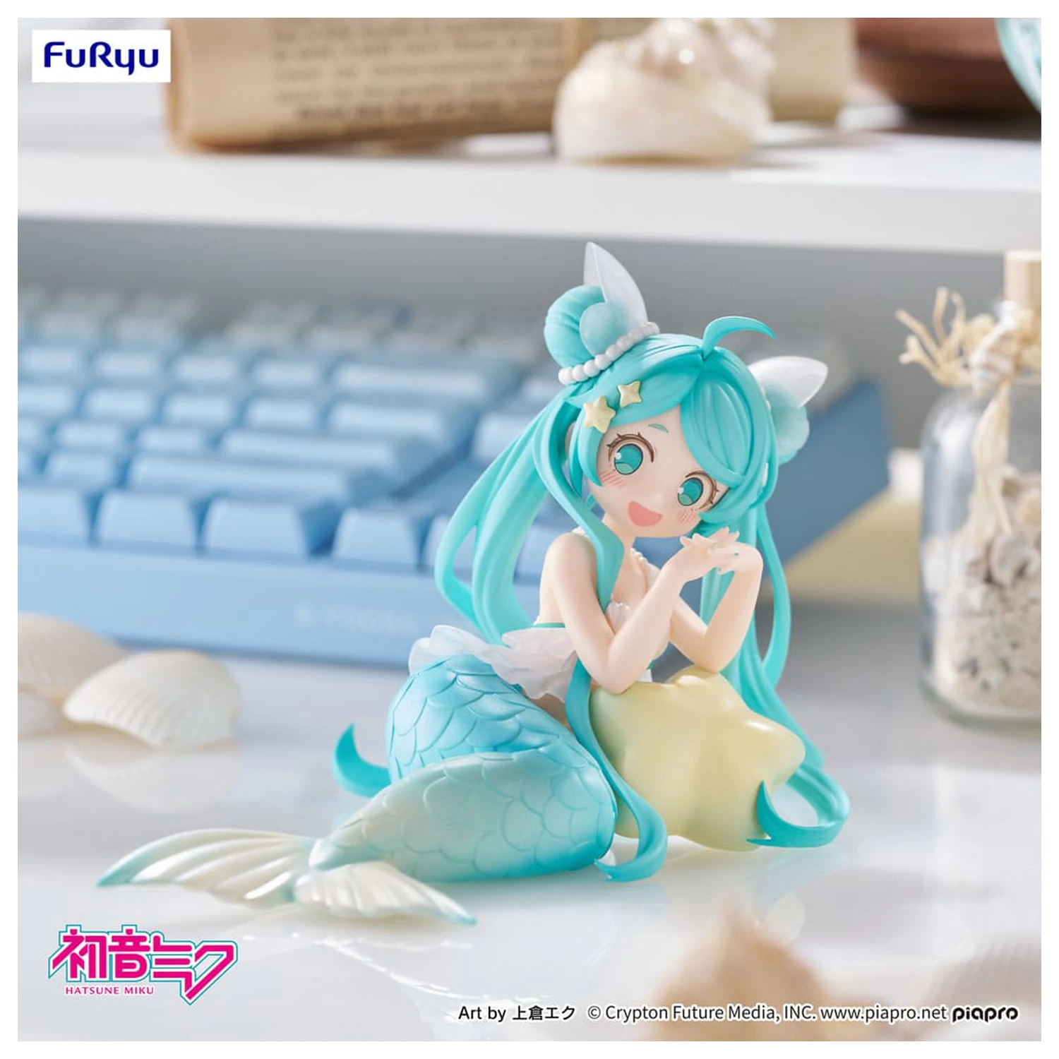 Hatsune Miku Desktop Fairy PVC Statue Hatsune Miku Mermaid princess Ver. 9 cm    product photo