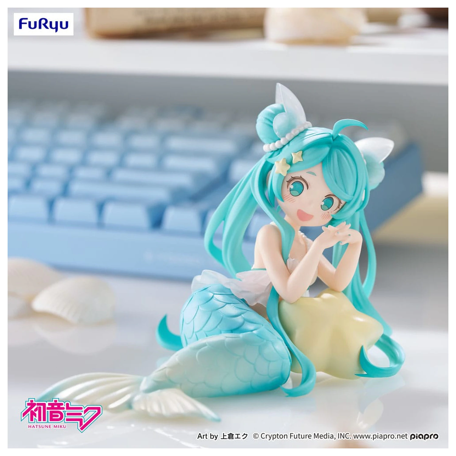 Hatsune Miku Desktop Fairy PVC Statue Hatsune Miku Mermaid princess Ver. 9 cm    product photo