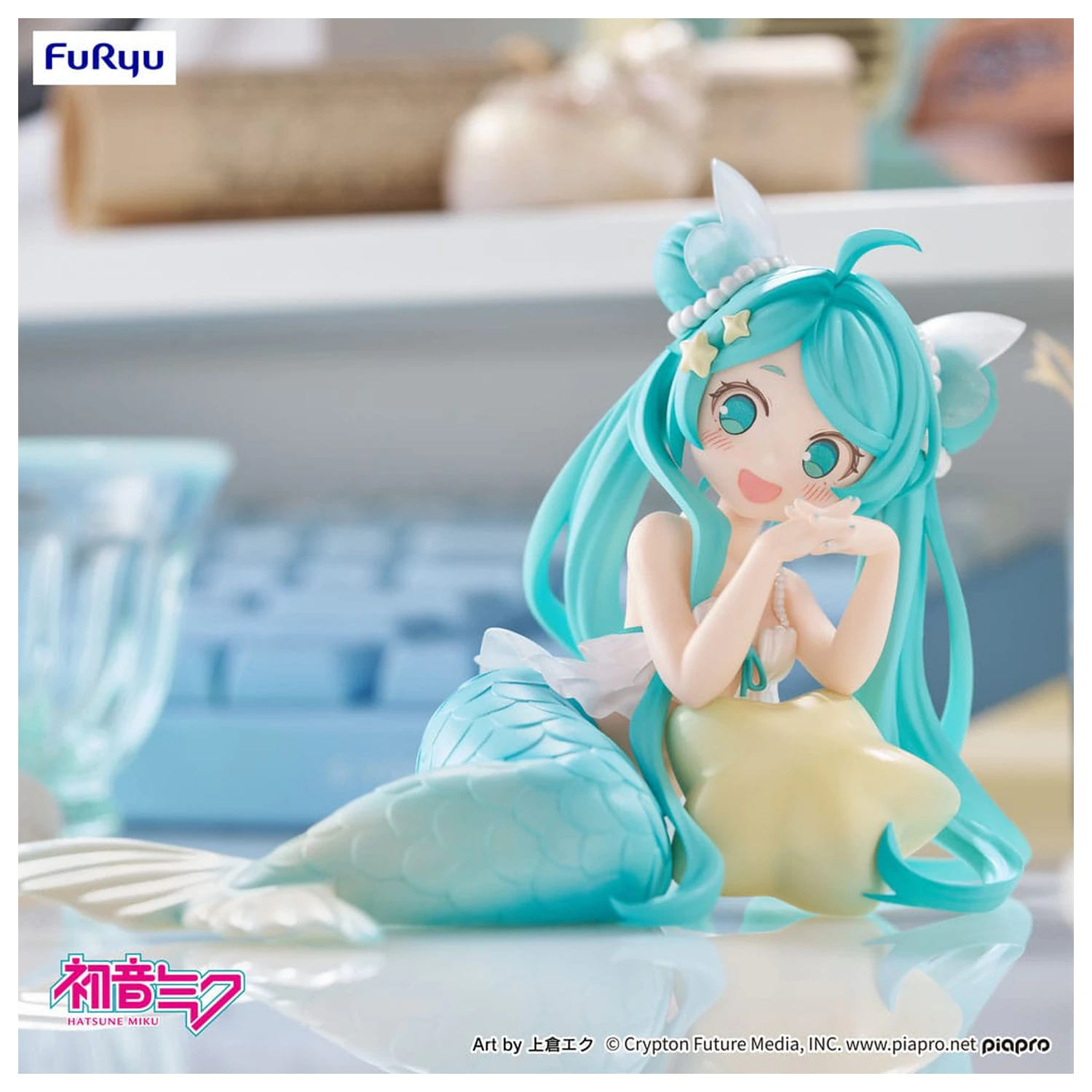 Hatsune Miku Desktop Fairy PVC Statue Hatsune Miku Mermaid princess Ver. 9 cm    product photo
