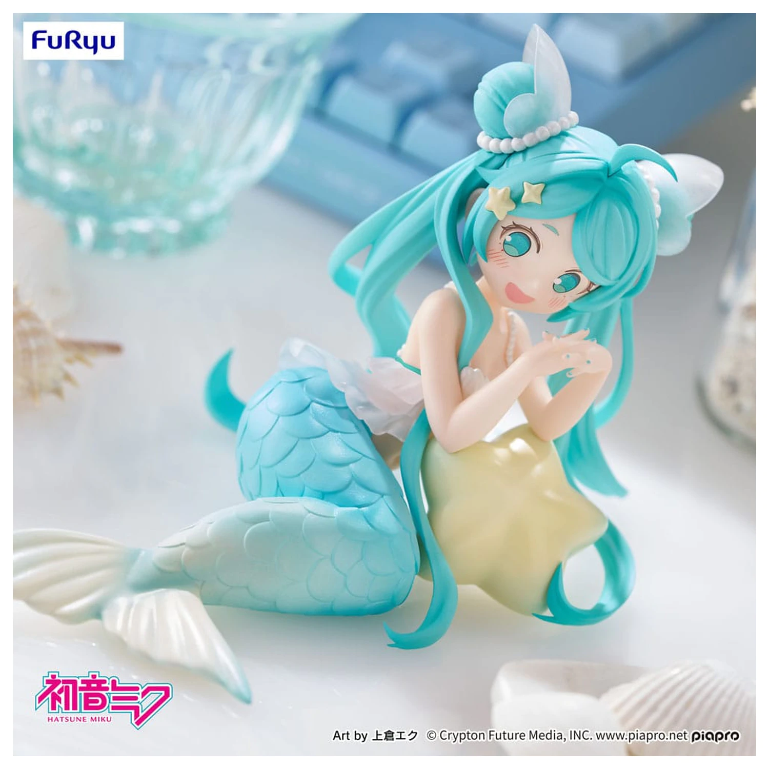 Hatsune Miku Desktop Fairy PVC Statue Hatsune Miku Mermaid princess Ver. 9 cm    product photo