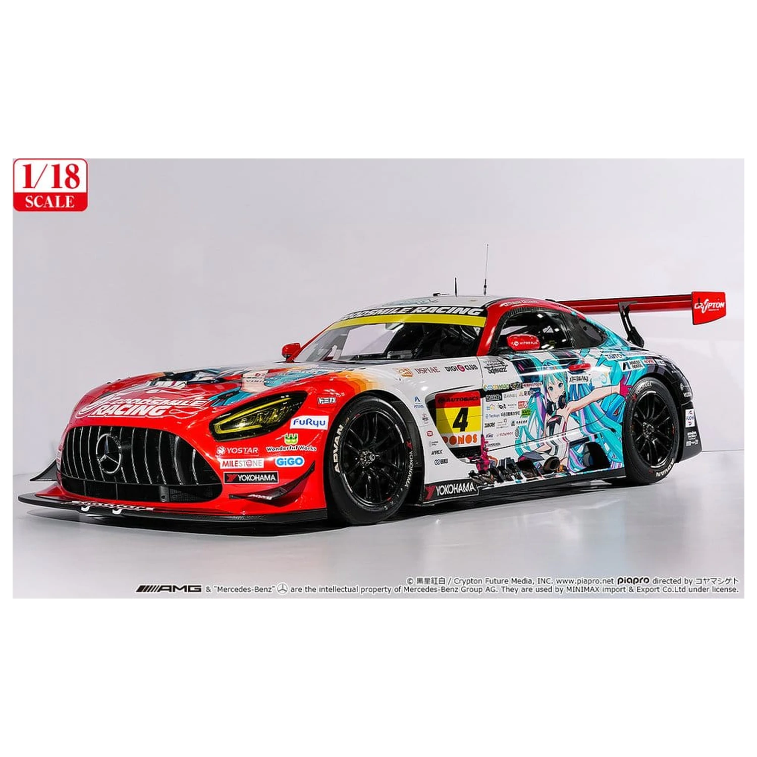 Hatsune Miku Good Smile Vehicle 1/18 AMG 2026 Season Opening Ver.  product photo