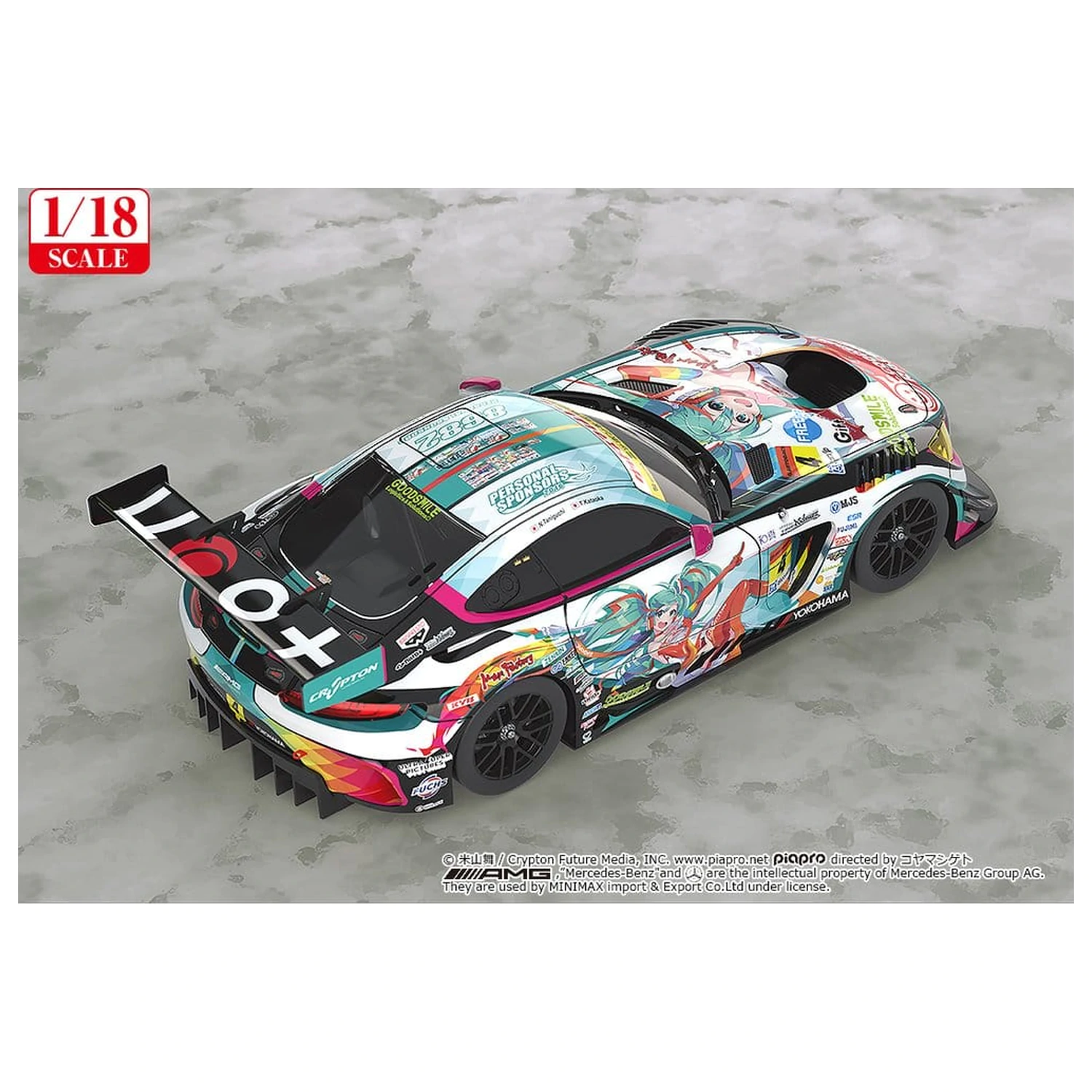 Hatsune Miku GT Project Vehicle 1/18 Good Smile Hatsune Miku AMG 2016 SUPER GT Ver. 26 cm product photo