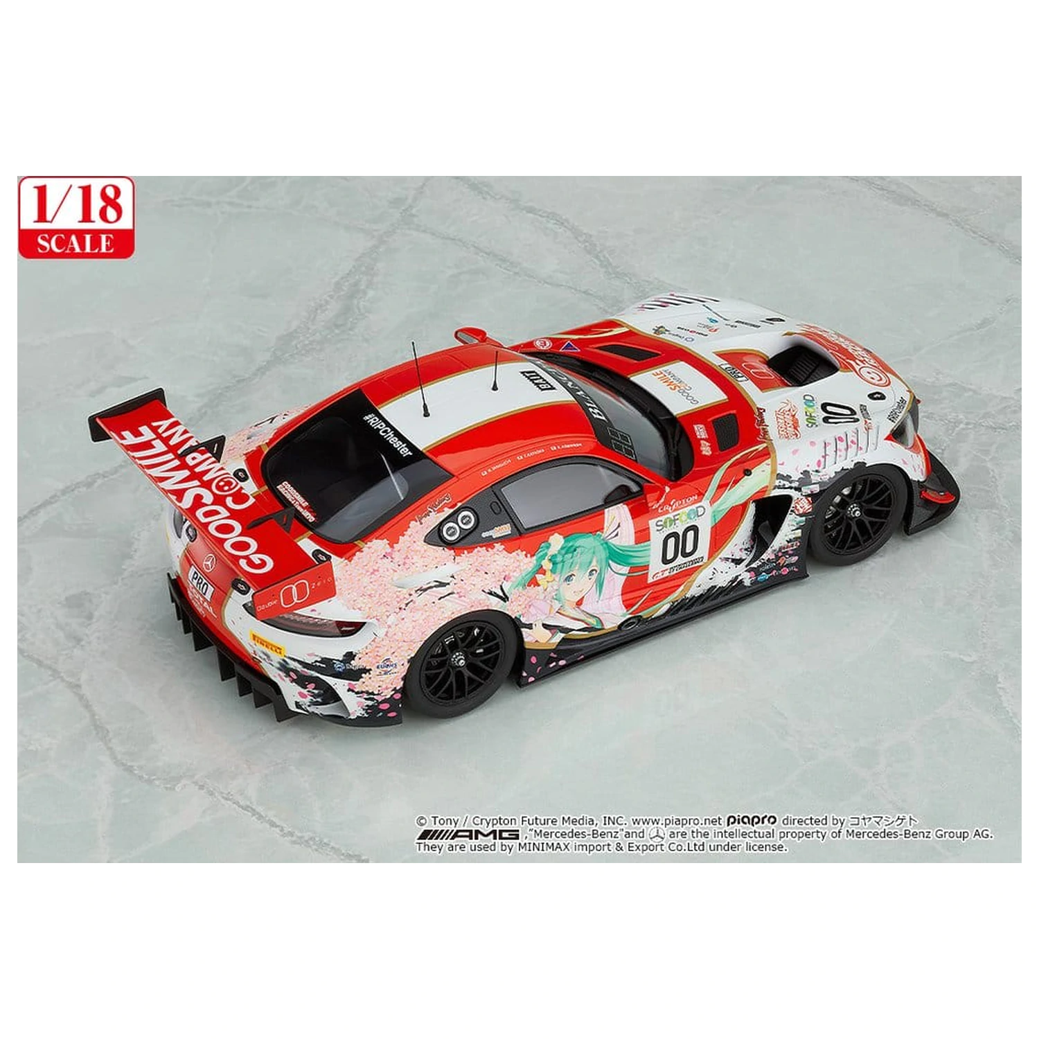 Hatsune Miku GT Project Vehicle 1/18 Good Smile Hatsune Miku AMG 2017 SPA24H Ver. 26 cm product photo