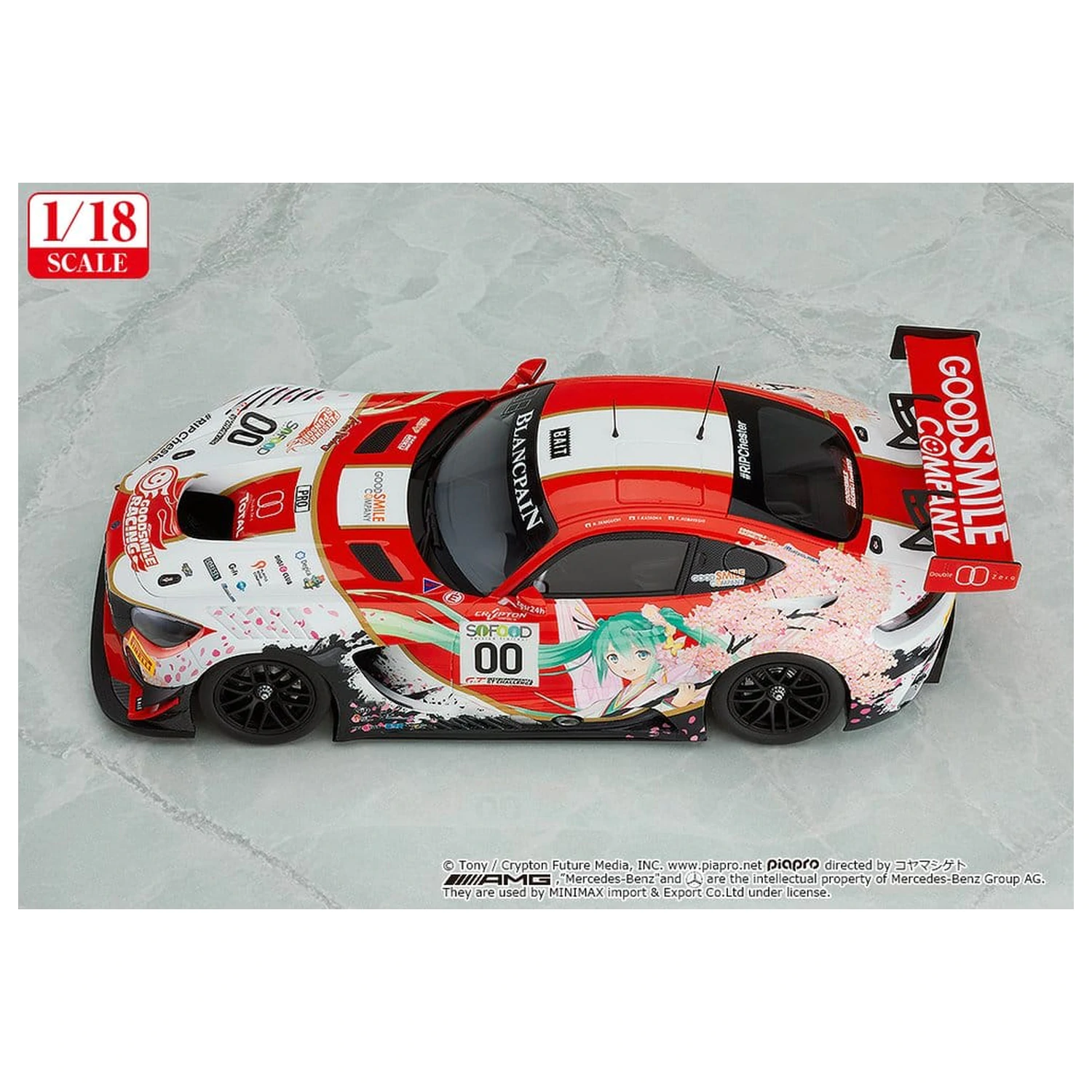 Hatsune Miku GT Project Vehicle 1/18 Good Smile Hatsune Miku AMG 2017 SPA24H Ver. 26 cm product photo