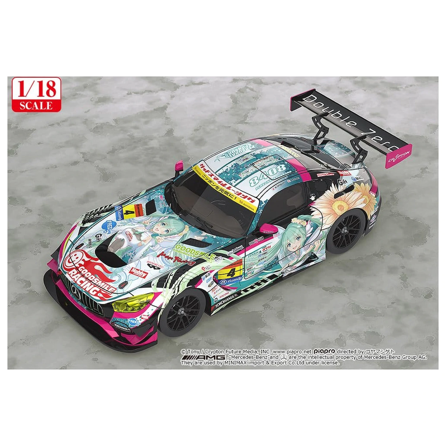 Hatsune Miku GT Project Vehicle 1/18 Good Smile Hatsune Miku AMG 2017 SUPER GT Ver. 26 cm product photo