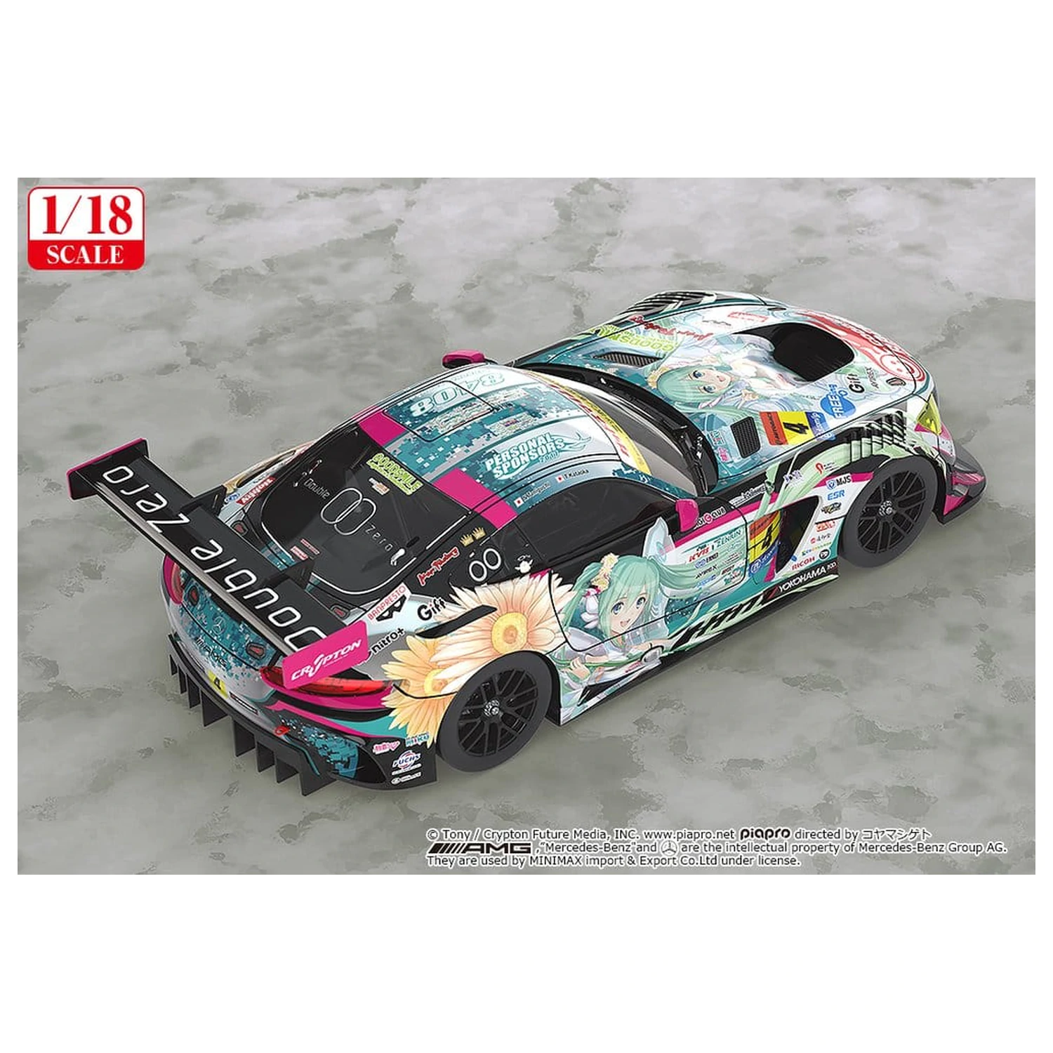 Hatsune Miku GT Project Vehicle 1/18 Good Smile Hatsune Miku AMG 2017 SUPER GT Ver. 26 cm product photo