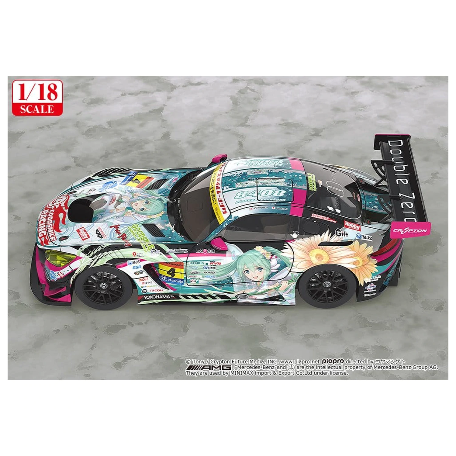 Hatsune Miku GT Project Vehicle 1/18 Good Smile Hatsune Miku AMG 2017 SUPER GT Ver. 26 cm product photo