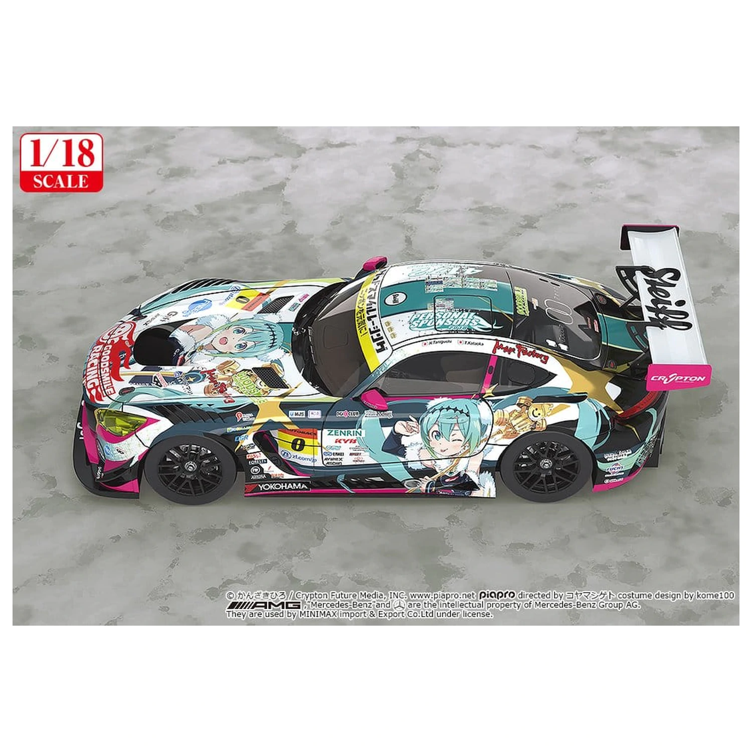 Hatsune Miku GT Project Vehicle 1/18 Good Smile Hatsune Miku AMG 2018 Final Race Ver. 26 cm product photo