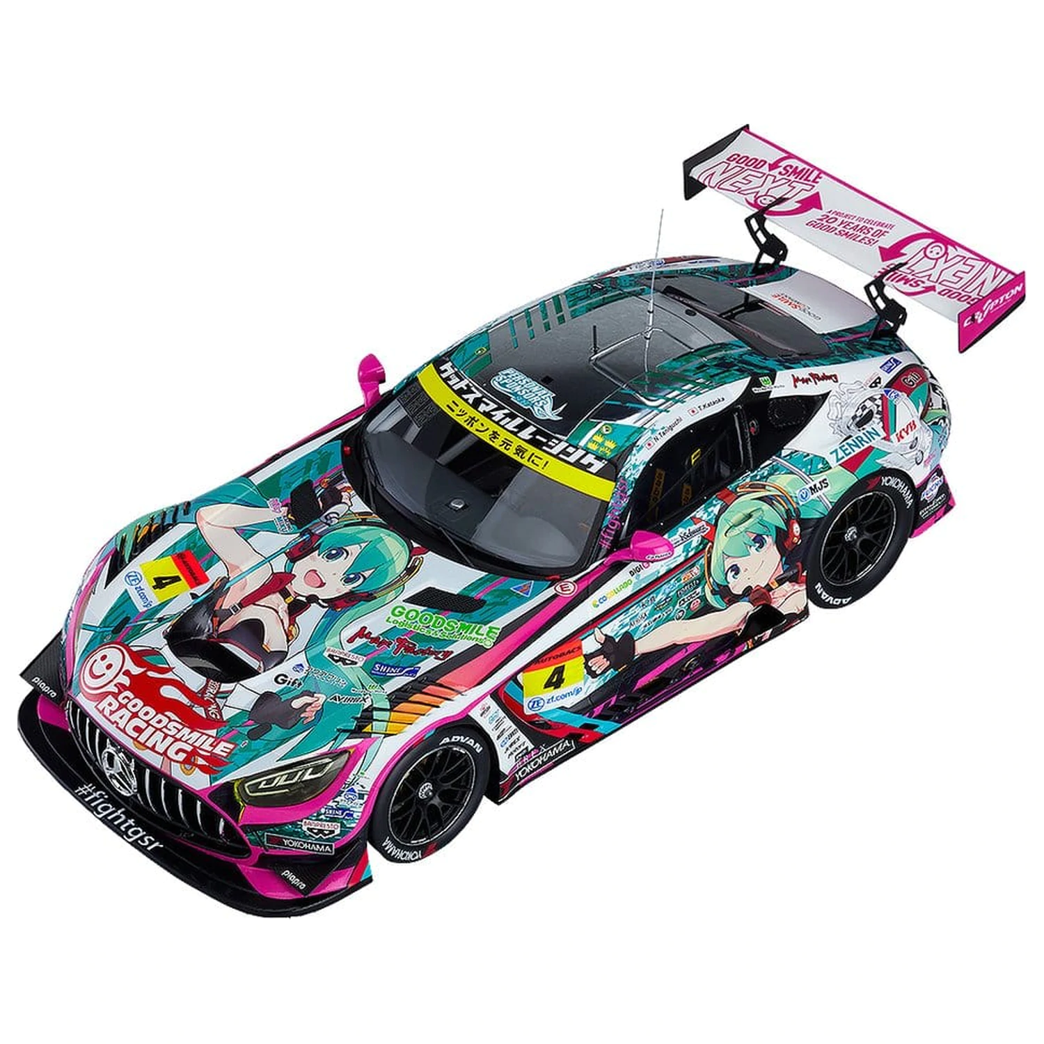 Hatsune Miku GT Project Vehicle 1/18 Good Smile Hatsune Miku AMG 2020 SUPER GT Okayama Test Ver. 26 cm product photo