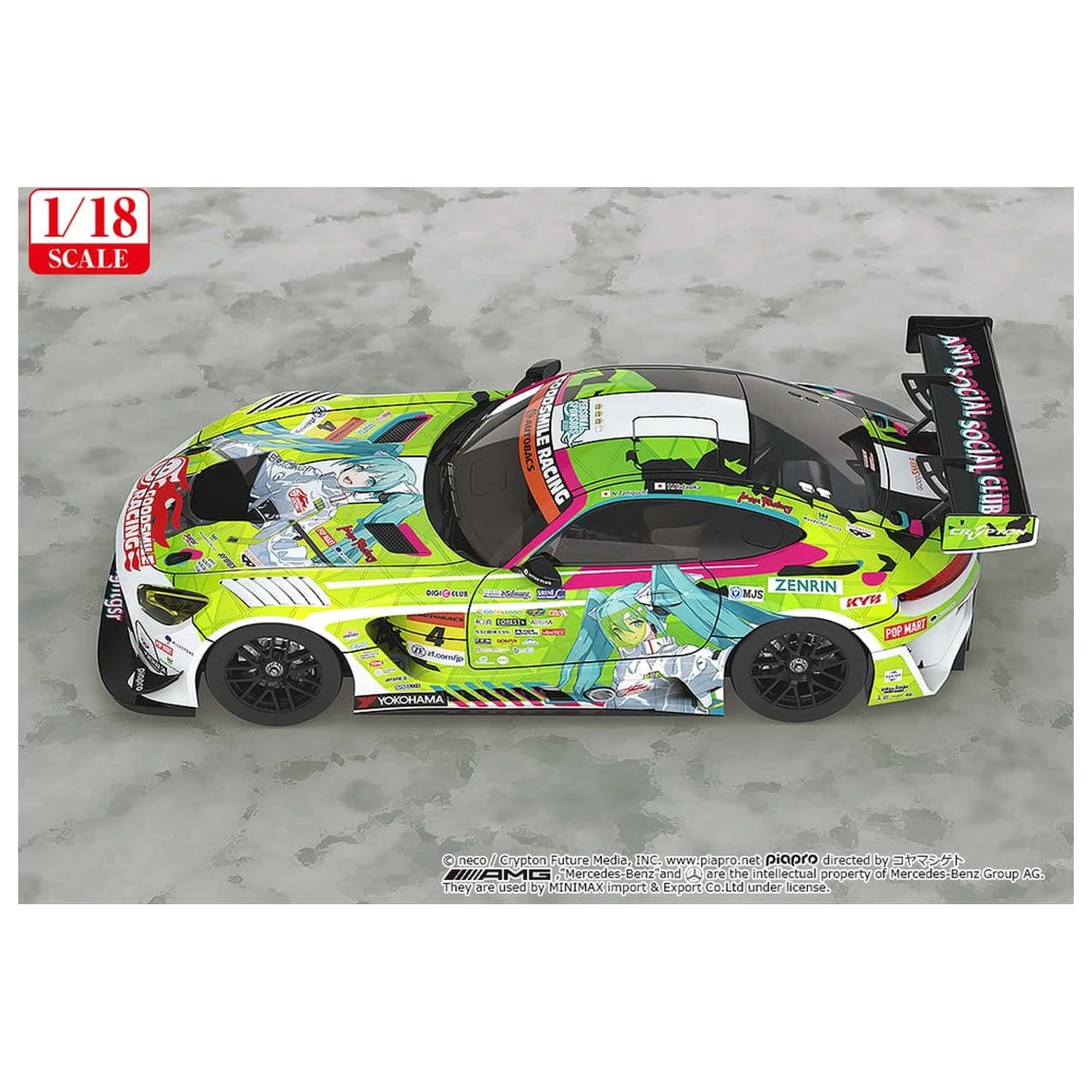 Hatsune Miku GT Project Vehicle 1/18 Good Smile Hatsune Miku AMG 2022 Season Opening Ver. 26 cm product photo