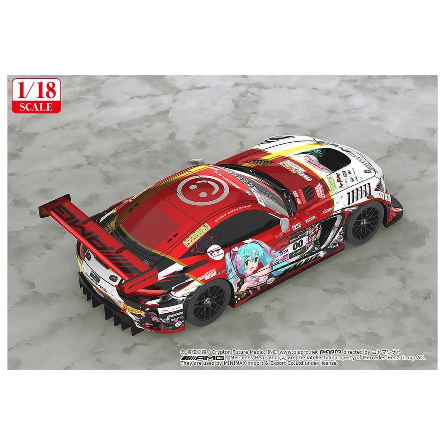 Hatsune Miku GT Project Vehicle 1/18 Mercedes-AMG Team GOOD SMILE 2019 SUZUKA 10HOURS Ver. 26 cm product photo