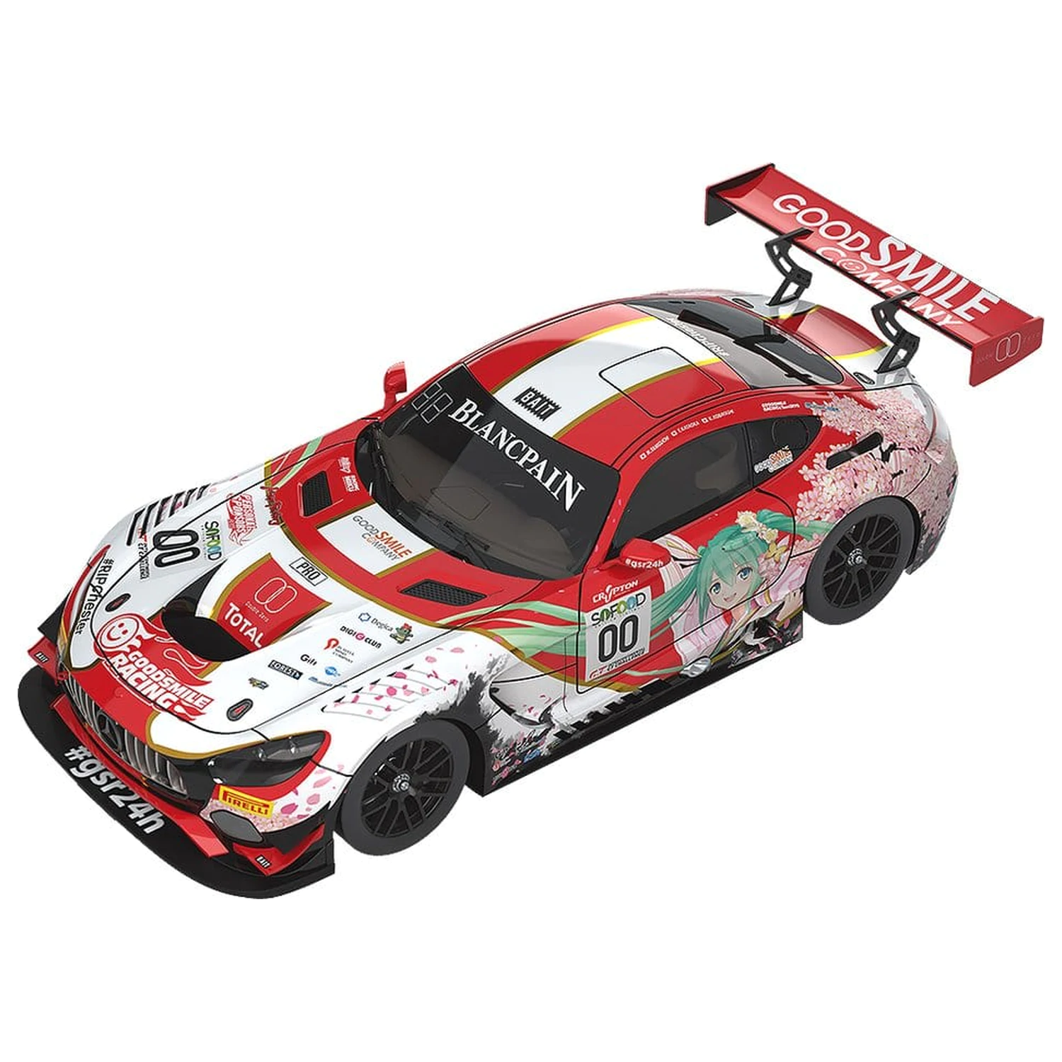 Hatsune Miku GT Project Vehicle 1/43 Good Smile Hatsune Miku AMG 2017 SPA24H Ver. 11 cm product photo