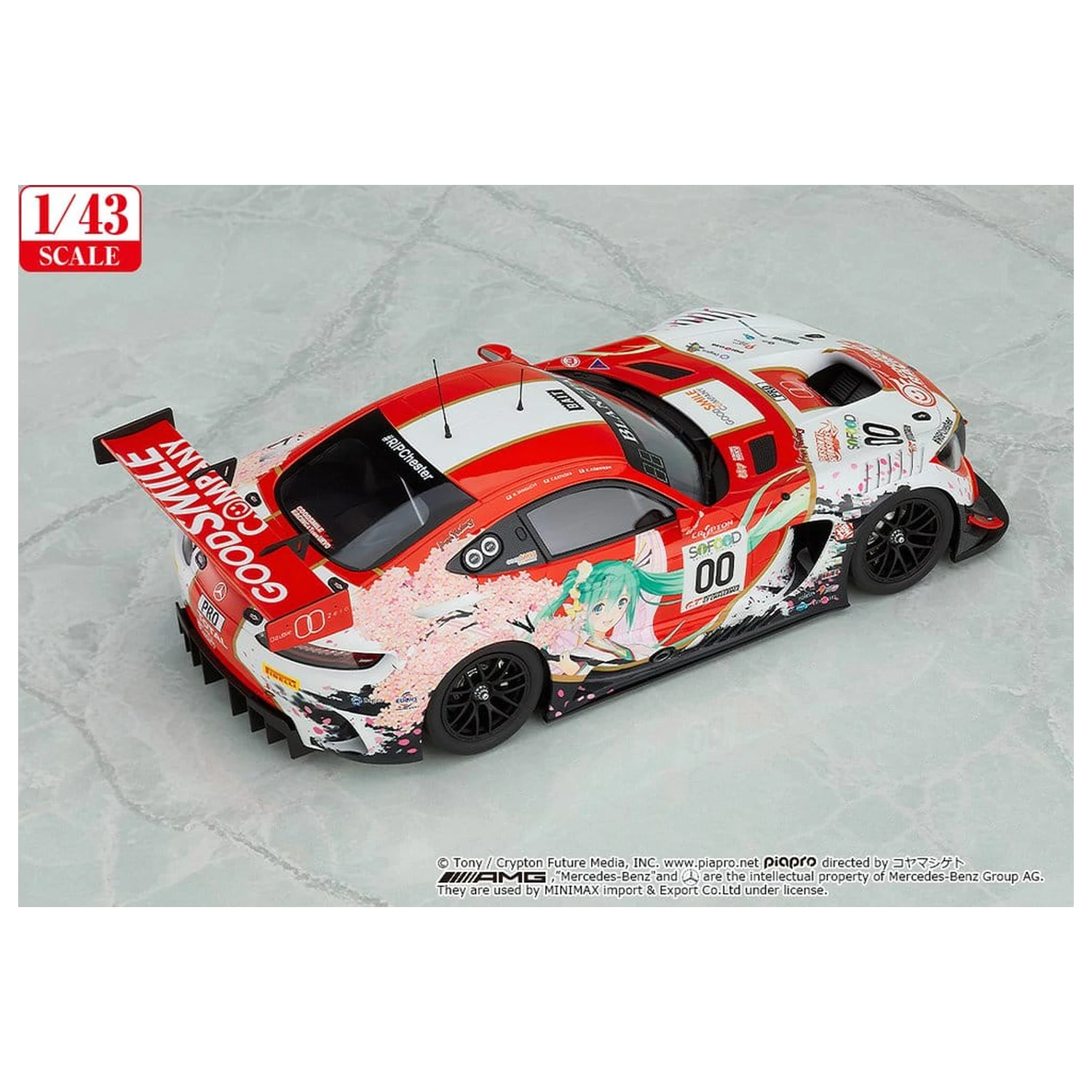 Hatsune Miku GT Project Vehicle 1/43 Good Smile Hatsune Miku AMG 2017 SPA24H Ver. 11 cm product photo