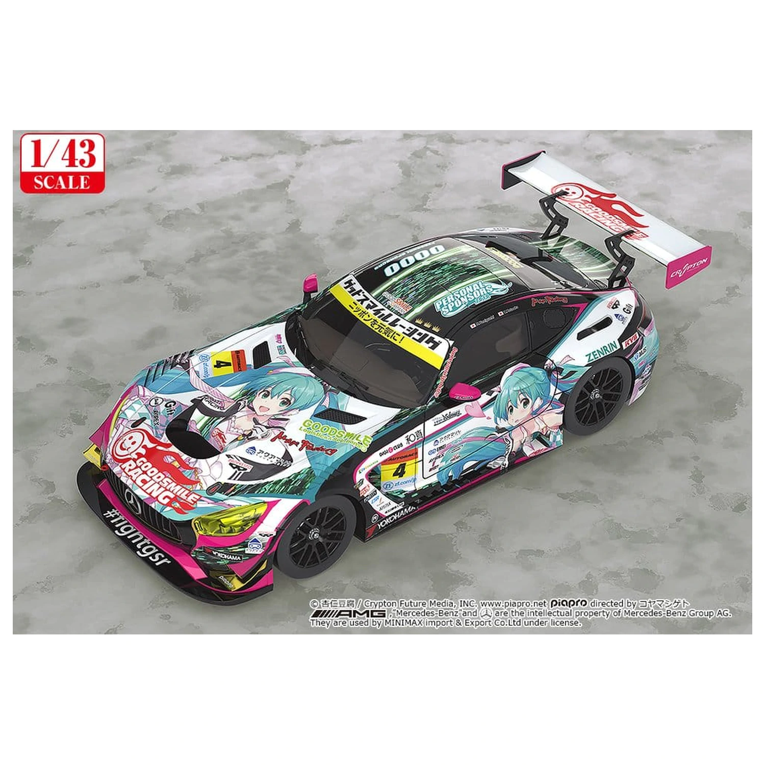 Hatsune Miku GT Project Vehicle 1/43 Good Smile Hatsune Miku AMG 2019 Ver. 11 cm product photo