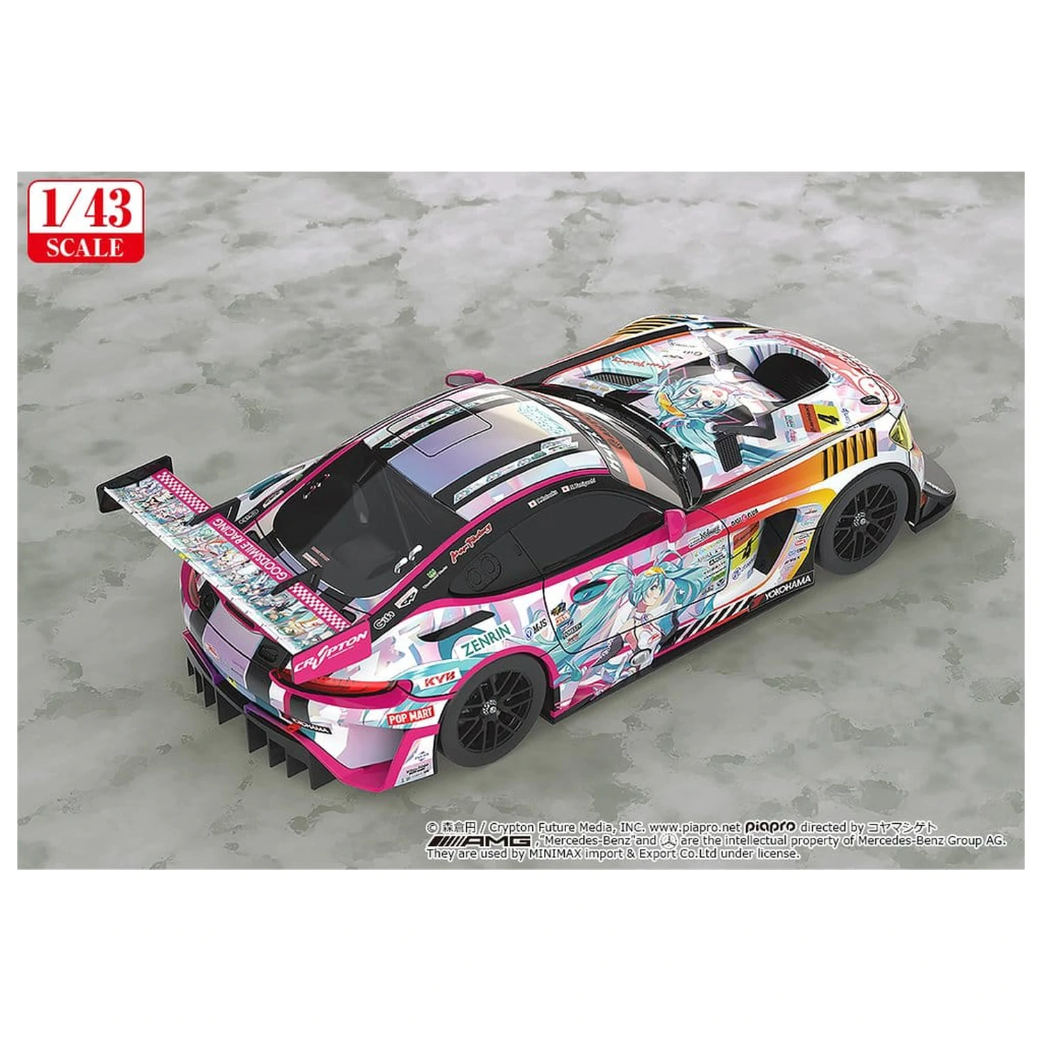 Hatsune Miku GT Project Vehicle 1/43 Good Smile Hatsune Miku AMG 2021 SUPER GT 100th Race Commemorative Ver. 11 cm product photo