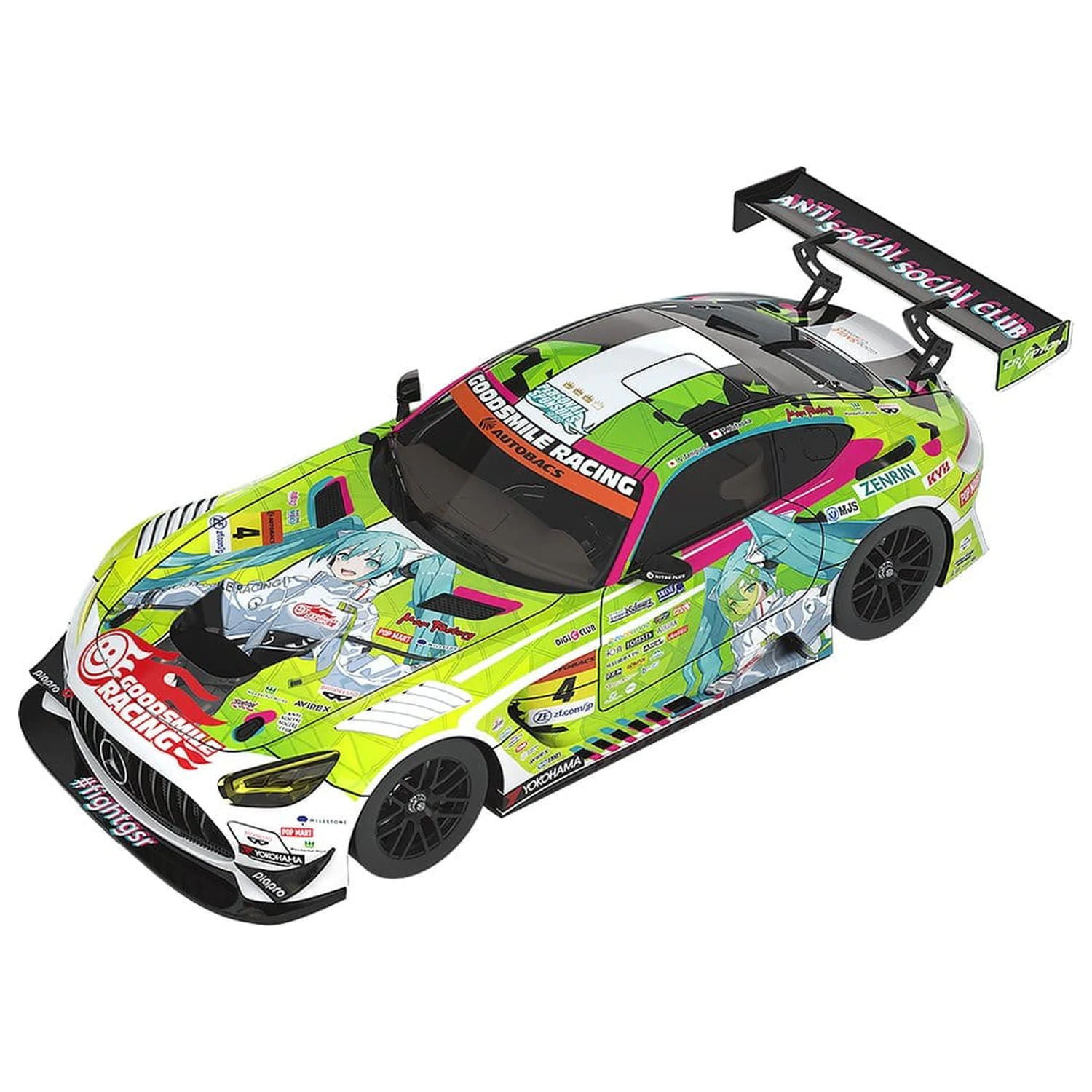 Hatsune Miku GT Project Vehicle 1/43 Good Smile Hatsune Miku AMG 2022 Season Opening Ver. 11 cm product photo