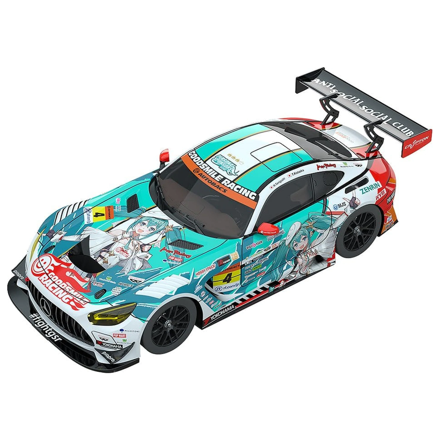 Hatsune Miku GT Project Vehicle 1/43 Good Smile Hatsune Miku AMG 2023 Season Opening Ver. 11 cm product photo