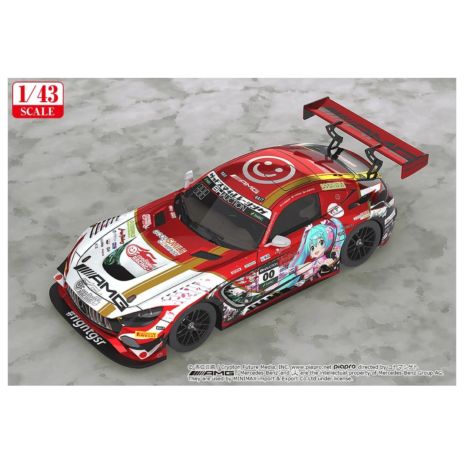 Hatsune Miku GT Project Vehicle 1/43 Mercedes-AMG Team Good Smile 2019 Suzuka 10Hours Ver. 11 cm product photo