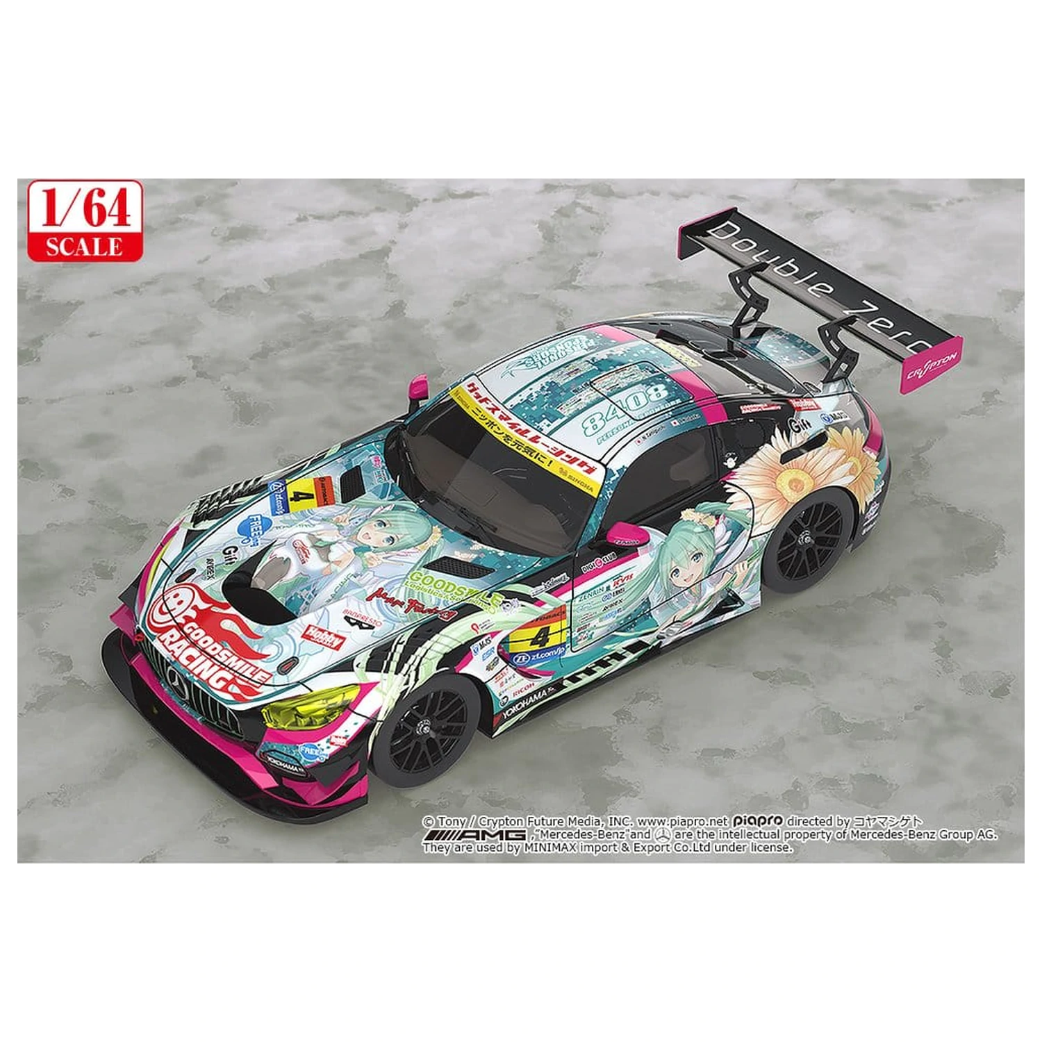 Hatsune Miku GT Project Vehicle 1/64 Good Smile Hatsune Miku AMG 2017 Super GT Ver. 7 cm product photo