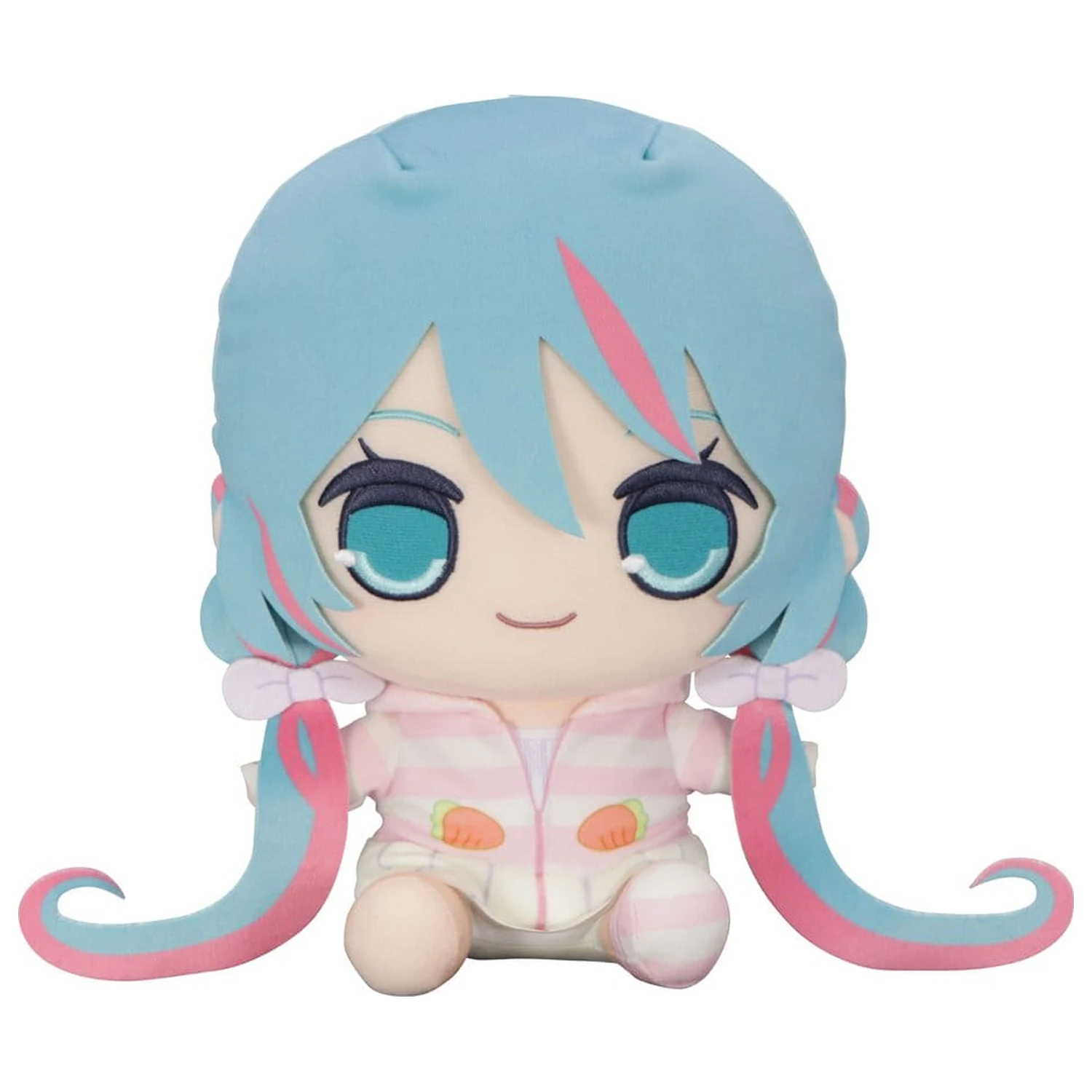 Hatsune Miku Kyurumaru Big Plush Figure Rabbit Ear Hood Pajama 28 cm product photo