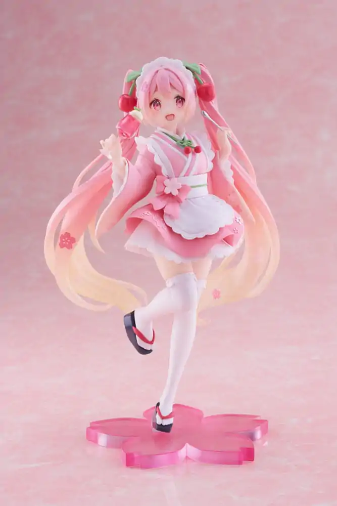 Hatsune Miku PVC Statue Newley Written Sakura Miku Japanese Cafe Ver. 18 cm termékfotó