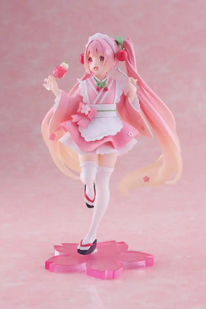 Hatsune Miku PVC Statue Newley Written Sakura Miku Japanese Cafe Ver. 18 cm termékfotó