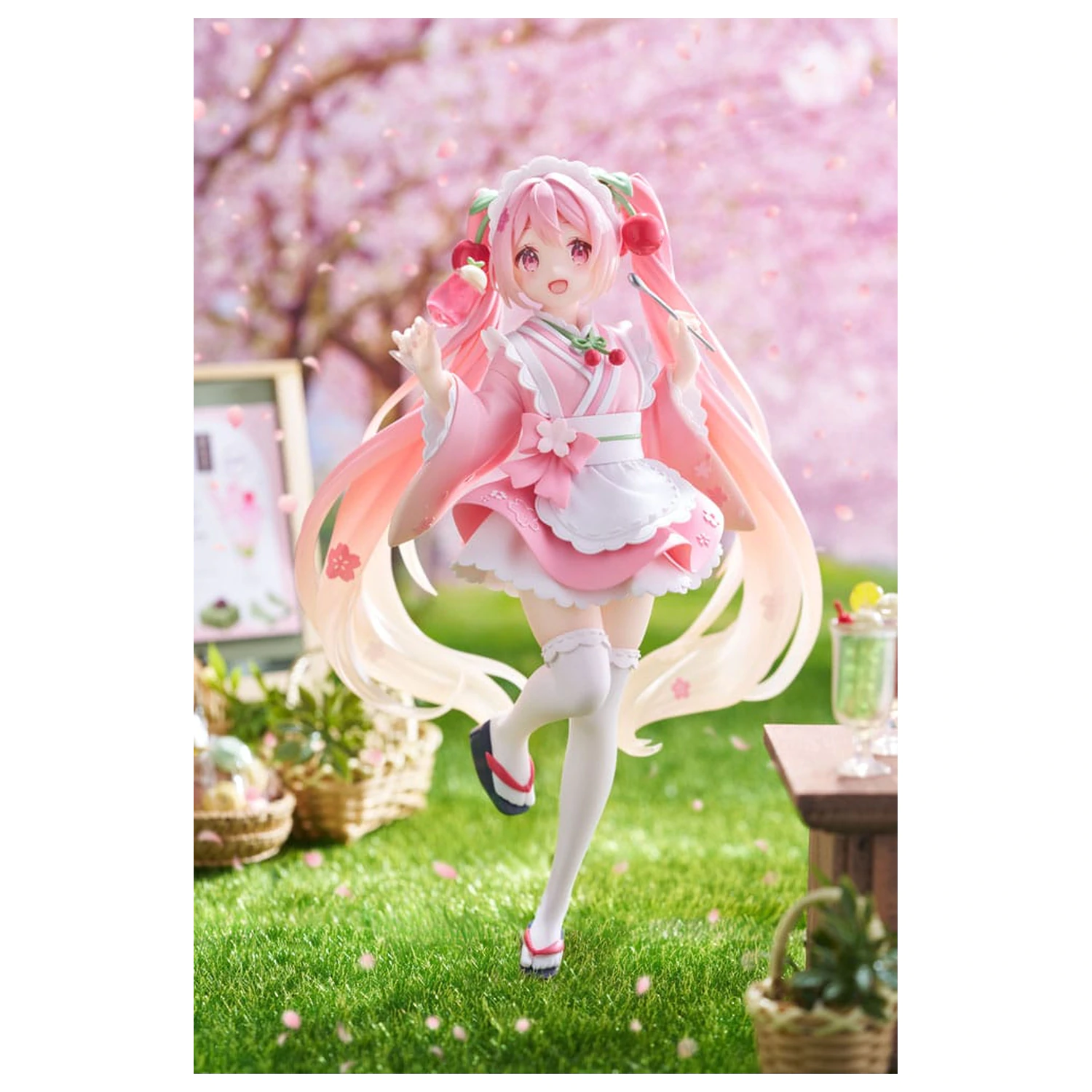 Hatsune Miku PVC Statue Newley Written Sakura Miku Japanese Cafe Ver. Reissue 18 cm product photo