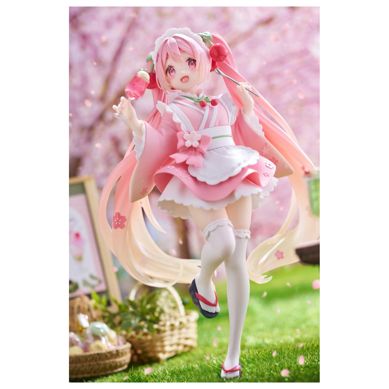 Hatsune Miku PVC Statue Newley Written Sakura Miku Japanese Cafe Ver. Reissue 18 cm product photo