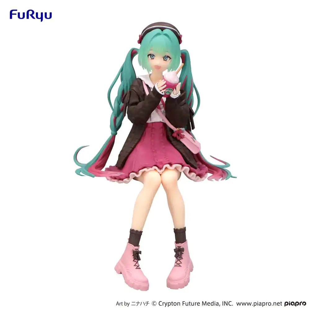 Hatsune Miku Noodle Stopper PVC Statue Autumn Date Pink Color Ver. 14 cm termékfotó