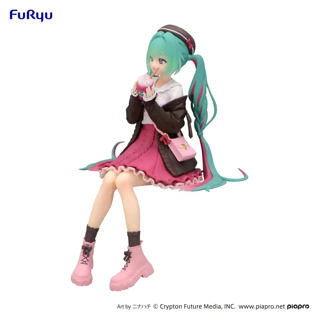 Hatsune Miku Noodle Stopper PVC Statue Autumn Date Pink Color Ver. 14 cm termékfotó