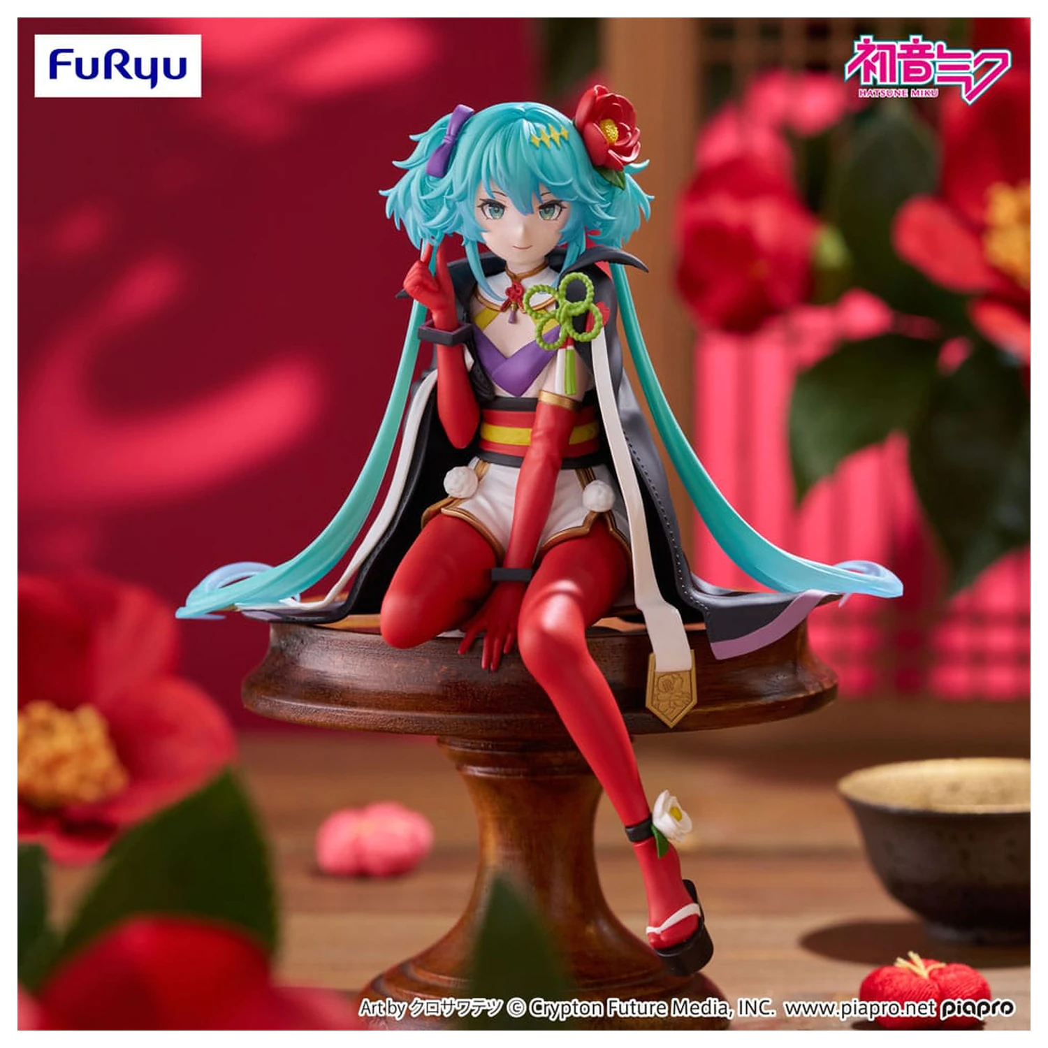 Hatsune Miku Noodle Stopper PVC Statue Flower Fairy Camellia 15 cm  product photo