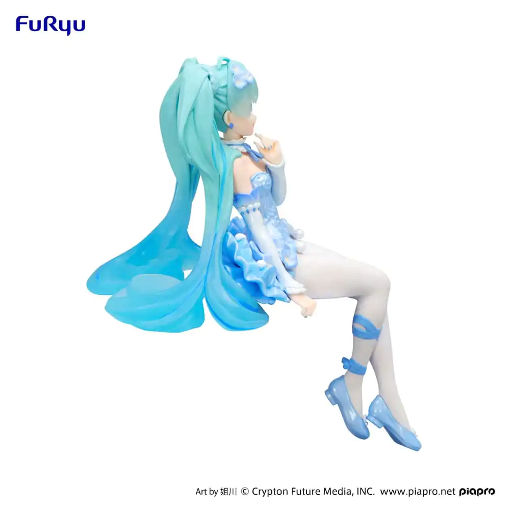 Hatsune Miku Noodle Stopper PVC Statue Flower Fairy Nemophila Pail Blue Color Ver. 15 cm product photo