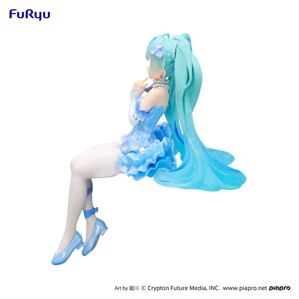 Hatsune Miku Noodle Stopper PVC Statue Flower Fairy Nemophila Pail Blue Color Ver. 15 cm product photo