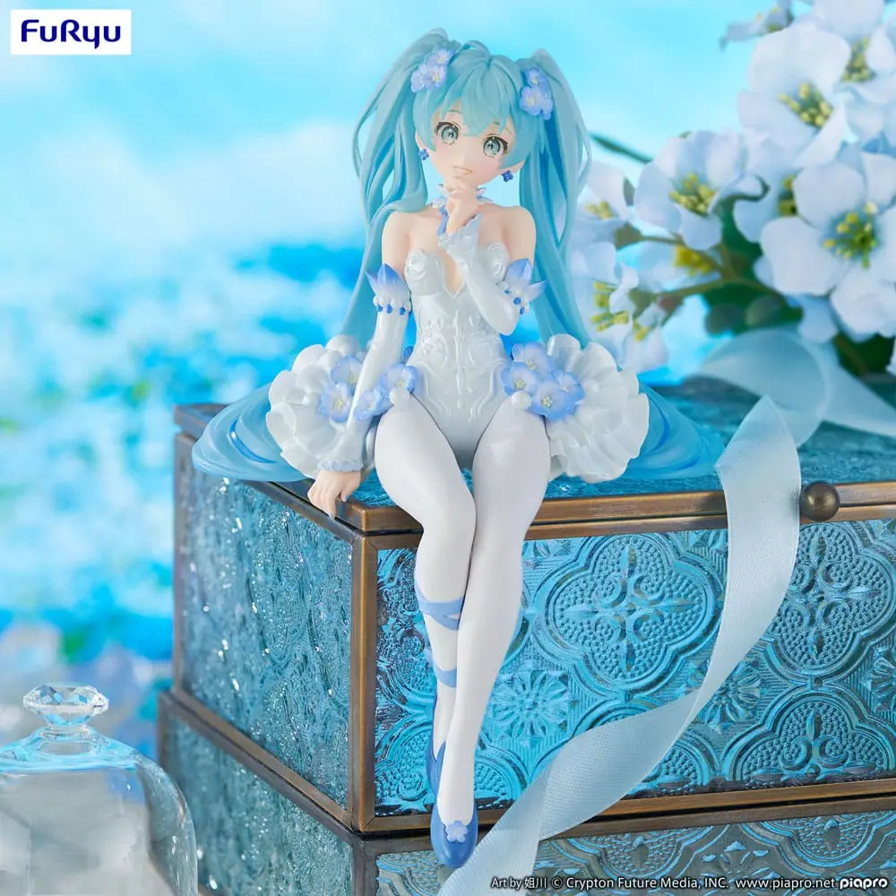 Hatsune Miku Noodle Stopper PVC Statue Miku Flower Fairy Nemophila 15 cm product photo