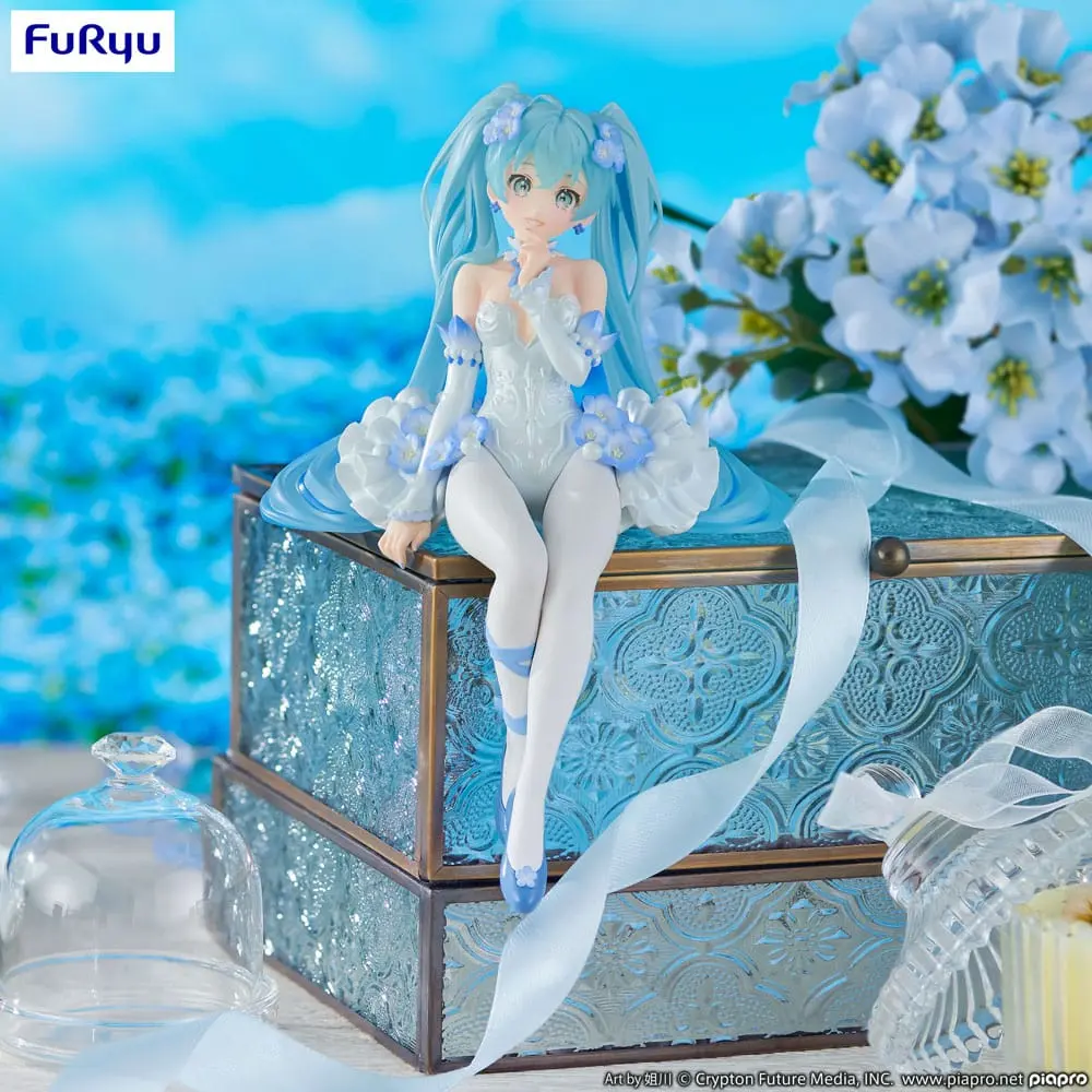 Hatsune Miku Noodle Stopper PVC Statue Miku Flower Fairy Nemophila 15 cm product photo
