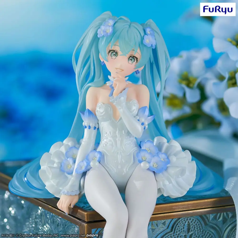Hatsune Miku Noodle Stopper PVC Statue Miku Flower Fairy Nemophila 15 cm product photo