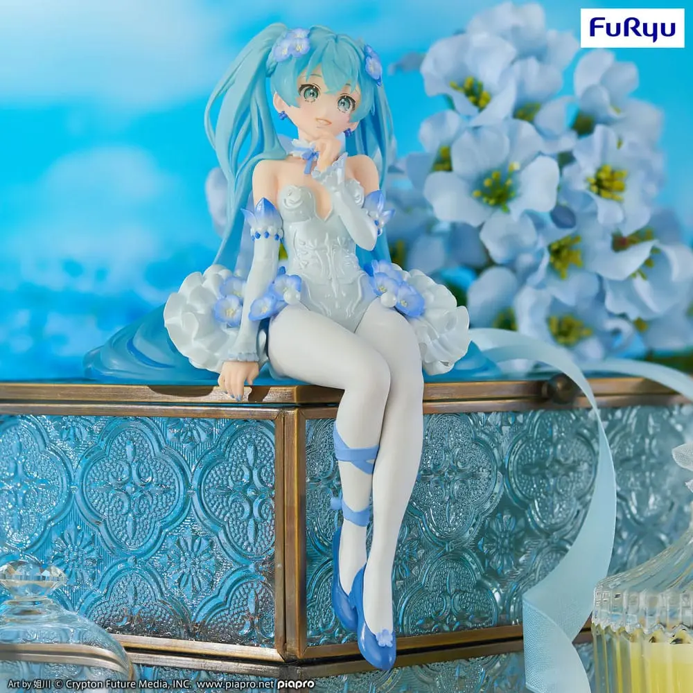 Hatsune Miku Noodle Stopper PVC Statue Miku Flower Fairy Nemophila 15 cm product photo