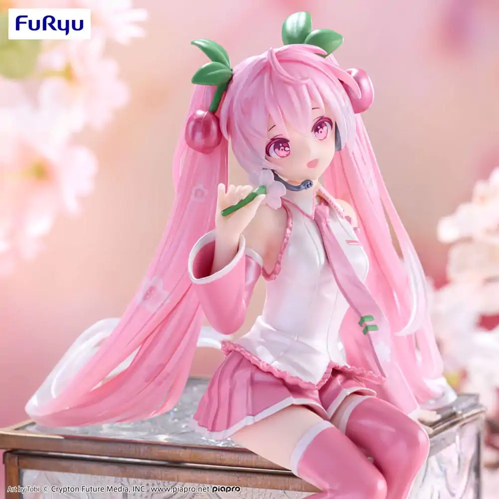 Hatsune Miku Noodle Stopper PVC Statue Sakura Miku 2024 Pearl Color Ver. 15 cm product photo