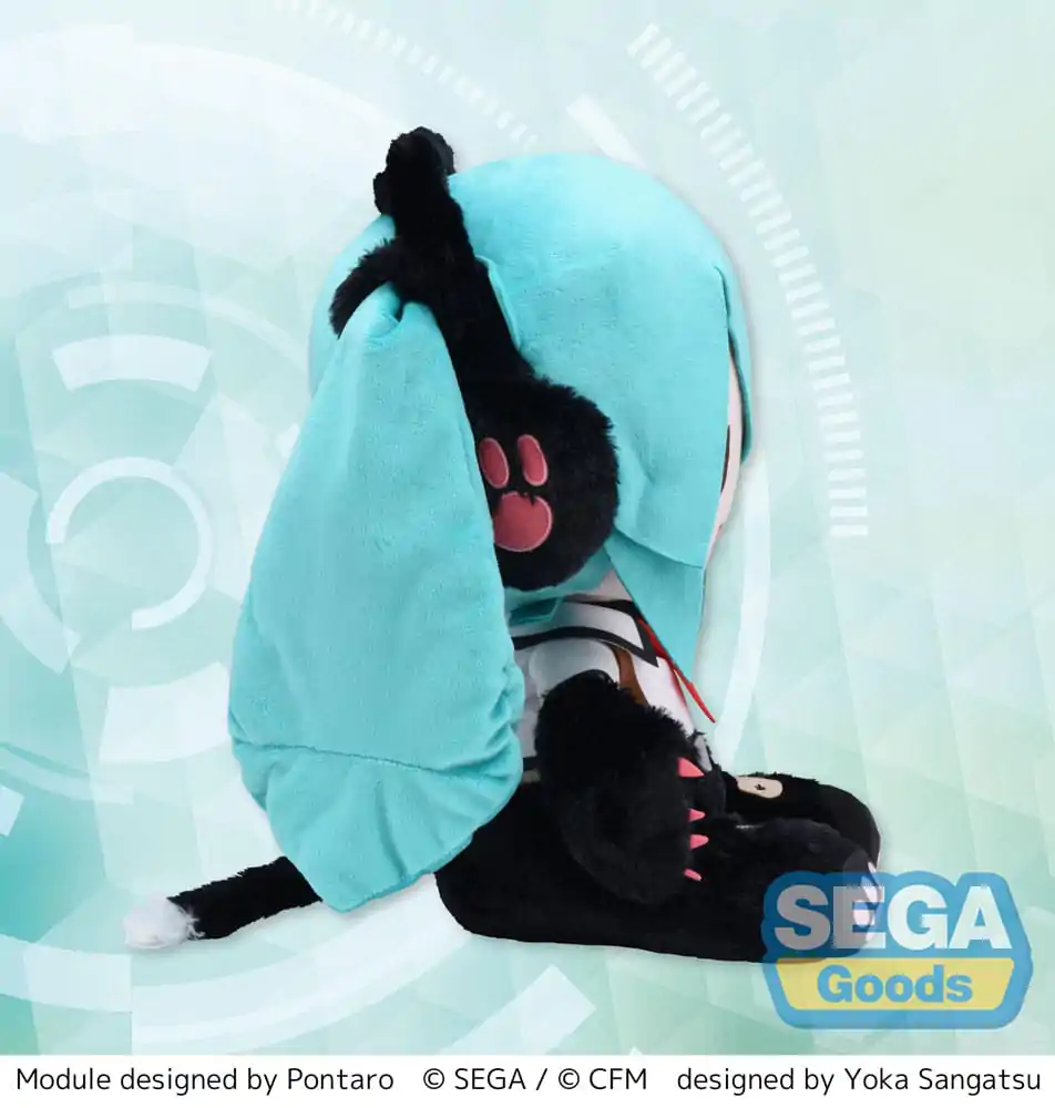 Hatsune Miku Project Diva Arcade Future Tone Fuwa Petit Plush Figure Hatsune Miku Kitty Cat LL 30 cm product photo