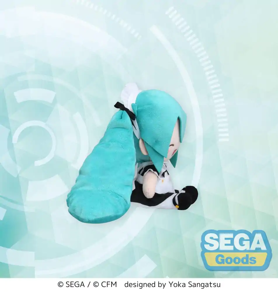 Hatsune Miku Project Diva Arcade Fuwa Petit Mini Plush Figure Miku Maid Ver. (EX) 16 cm product photo