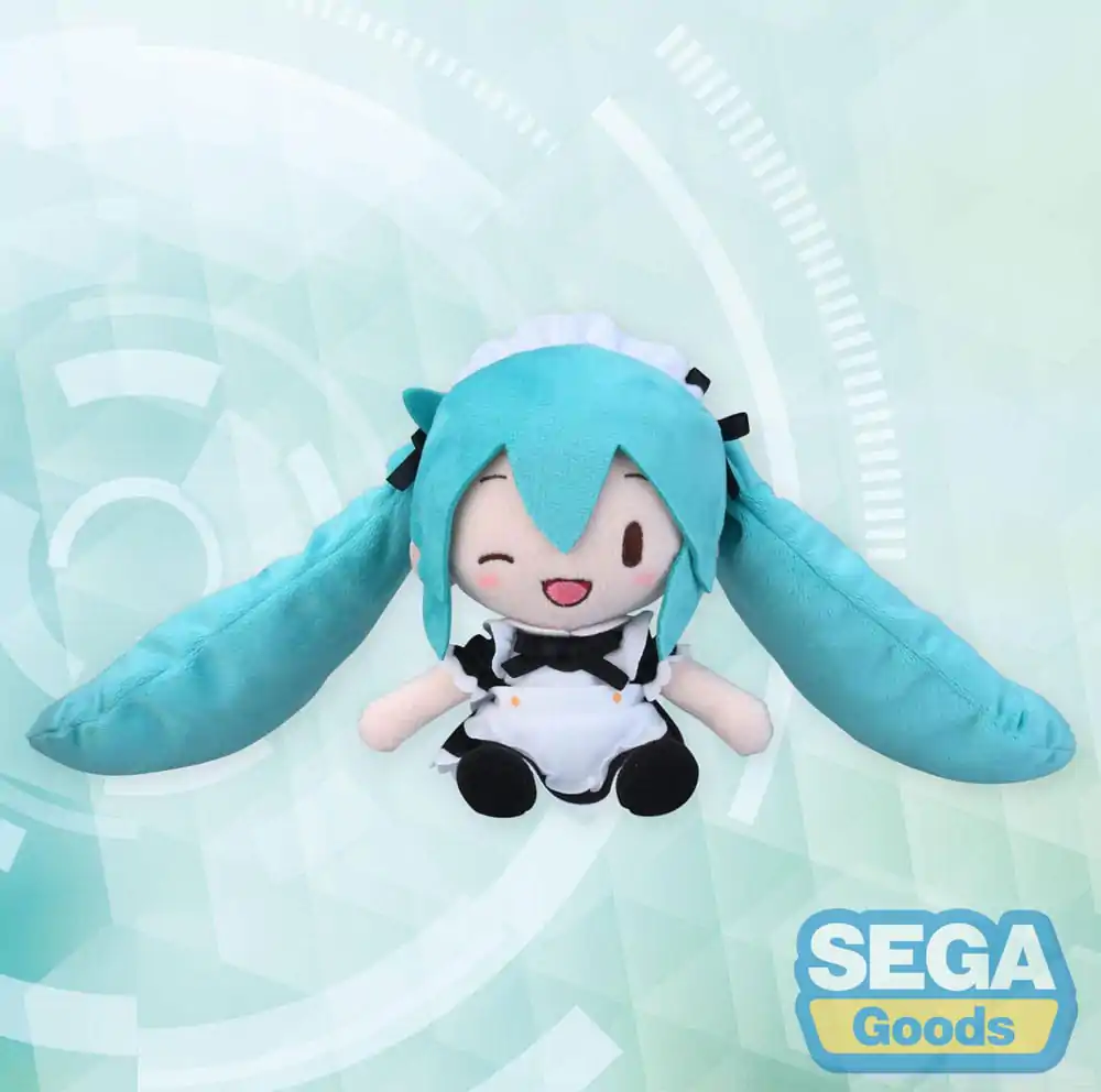 Hatsune Miku Project Diva Arcade Fuwa Petit Mini Plush Figure Miku Maid Ver. (EX) 16 cm product photo